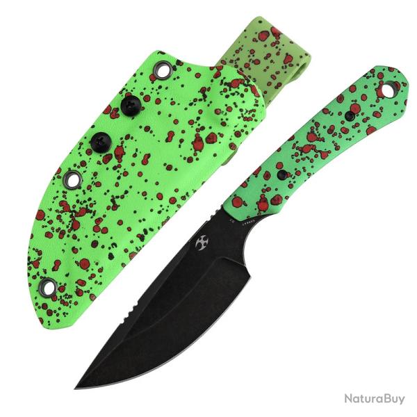Couteau Fixe Kansept Flank Lame Acier D2 Manche Aluminium Zombie Blood �tui Kydex G006A7