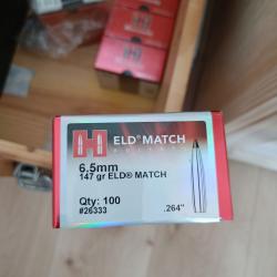 600 Ogives Hornady ELD-match 147gr 6,5mm .264