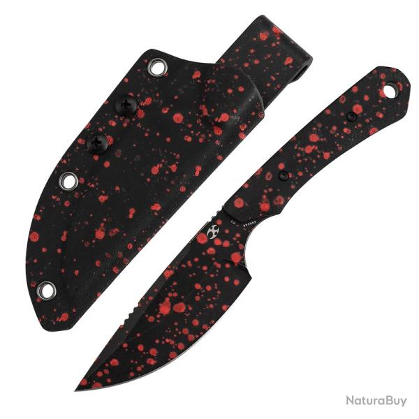 Couteau Fixe Kansept Flank Lame Acier D2 Manche G10 Noir Zombie Blood �tui Kydex G006A8