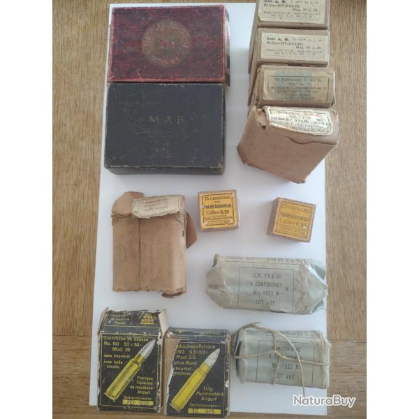 Lot de bo�tes vides de cartouches historiques