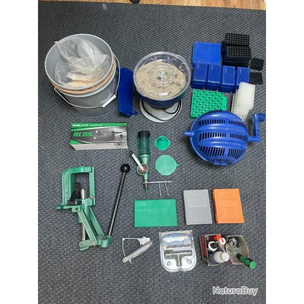 Lot complet de mat�riel de rechargement RCBS / Lyman - Presse Rock Chucker + accessoires