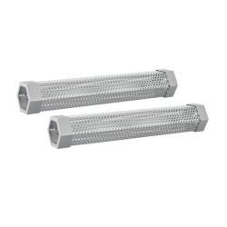 Tubes &agrave; fumer acier inox 304 argent&eacute; 5x5x30 cm pour pellets lot 2