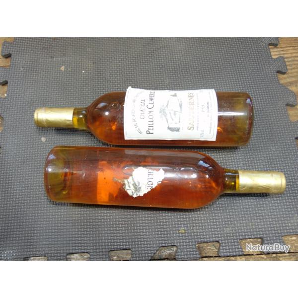 LOT DE 2 ANCIENNE BOUTEILLE DE VIN DOUX SAUTERNES 1995 CHATEAU PEILLON CLAVERIE Mr DUBOURG
