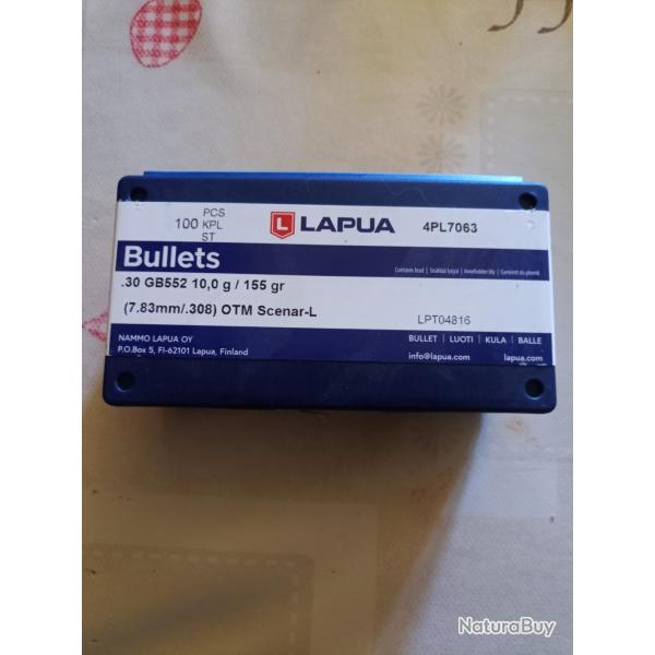 Ogives Lapua scenar 155gr