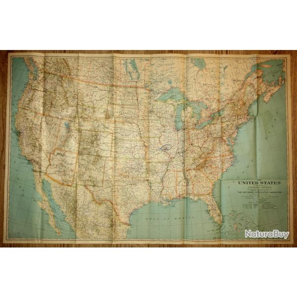 Carte am�ricaine � USA � de 1933. by