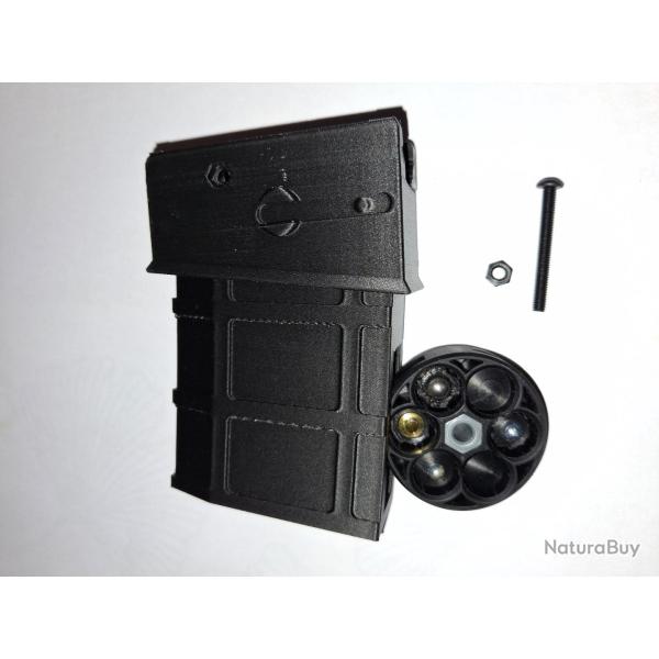 chargeur porte 1 barillet ar 15 court umarex hdr50 , tr50 3d pla+carbone avec munitions cadeaux