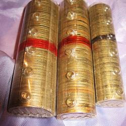 3 rouleaux de 50 pieces de 5 - 10 - 20 centimes Marianne