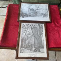 Lot de deux tableaux avec photos anciennes commune Sollies-Pont, pas de prix de r&eacute;serve