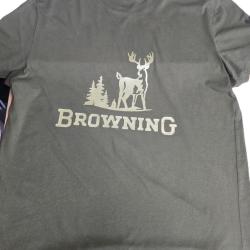 Tee-shirt vert "floqu&eacute; Browning" XL