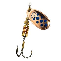 Cuiller Tournante Mepps Comet Cuivre Points Bleus 4,5g n&deg;2