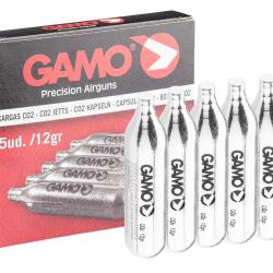 Recharge CO2 12 g par 5 recharges - GAMO GAMO Recharge CO2 - 5 Capsules - Ref G5250