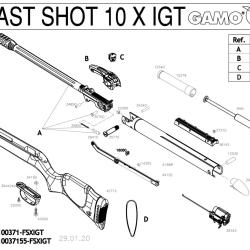 Pi&egrave;ces d&eacute;tach&eacute;es Gamo Fast Shot 10x IGT 4.5 mm 34190 - Gamo Rondelle de Crosse (carabi - Ref G634190