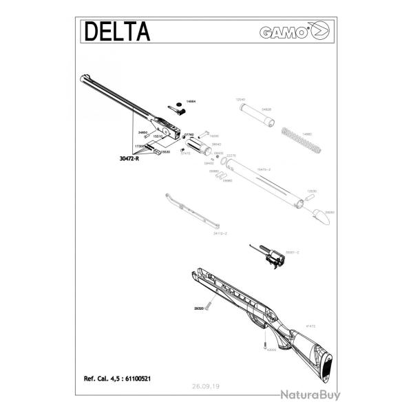 Pi�ces d�tach�es Gamo Delta 4.5 mm 15510 - Gamo Goupille d'Arr�t de Verrou (delta Dalt - Ref G615510