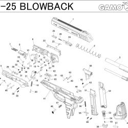 Pi&egrave;ces d&eacute;tach&eacute;es Pistolet Gamo PT-25 Blowback Ressort de bouton chargeur PT85-P25 Blow - Ref G6MAR47