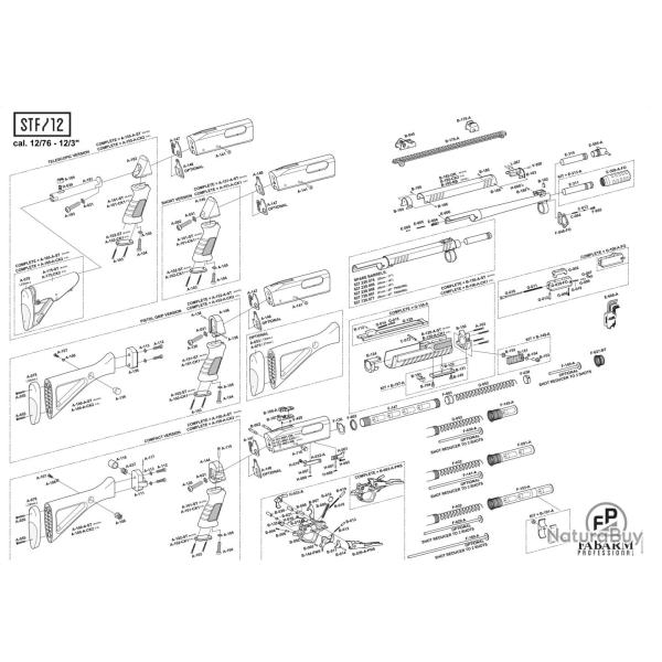 Pi�ces d�tach�es fusil � pompe Fabarm STF12 Cache de hausse - Ref PFAB188A