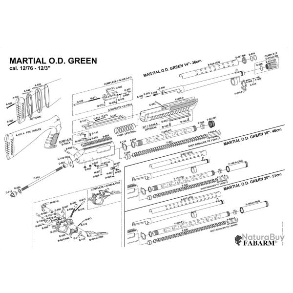 Pi�ces d�tach�es fusil � pompe Fabarm O.D Green Ressort de l'�l�vateur - Ref PFAB018