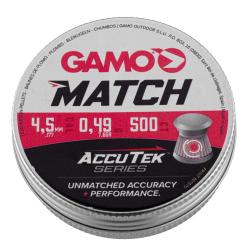 Plombs Gamo Match Accutek 500 - 4.5mm Plombs Gamo Match Accutek 500 - 4.5 (100 boites) - Ref G3051