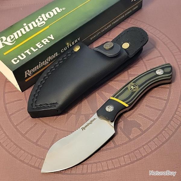Couteau De Chasse Remington Caping Hunter Lame Acier D2 Manche G10 Etui Cuir 637