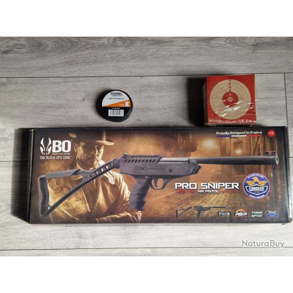 Pistolet / Carabine BO Manufacture Langley Pro Sniper + lunette + accessoires