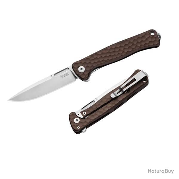 Couteau pliant Lionsteel "EMMET" Aluminium marron
