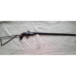 Ancien pistolet fusil st etienne de braconnier d&eacute;montable avec crosse dit (squelette) vers 1870 RARE