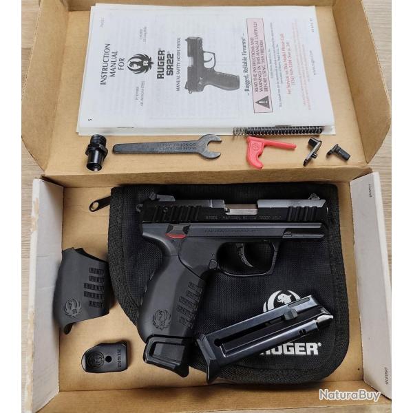 Pistolet RUGER mod�le SR22 filet� - Calibre .22 LR (Occasion)