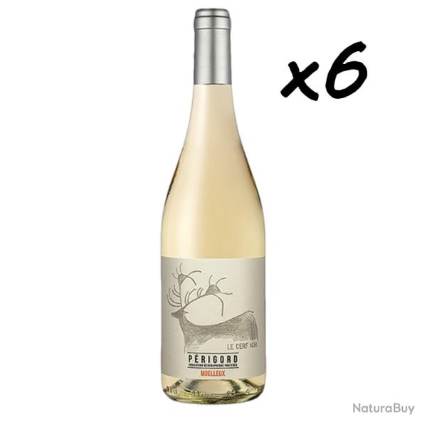 "Le Cerf Noir" IGP P�rigord, blanc moelleux 2024, le carton de 6 bouteilles, top gourmandise !!