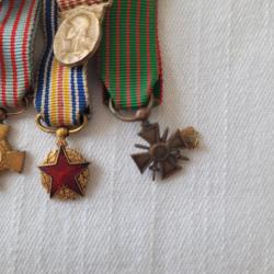 6 M&eacute;dailles militaires 14 18 sur barette