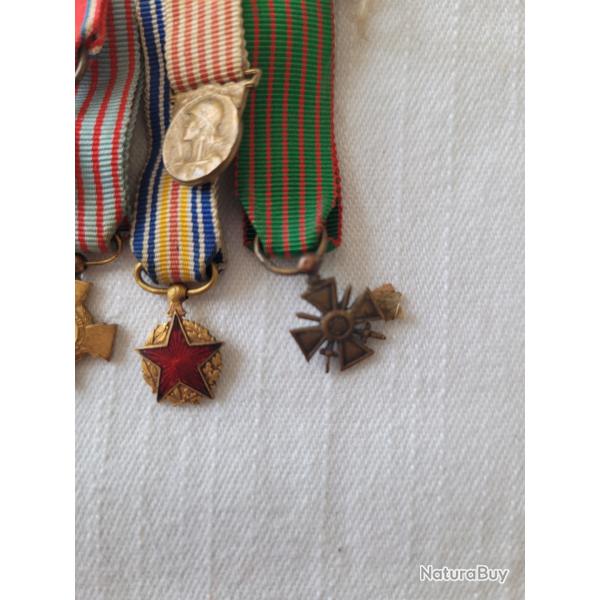 6 M�dailles militaires 14 18 sur barette