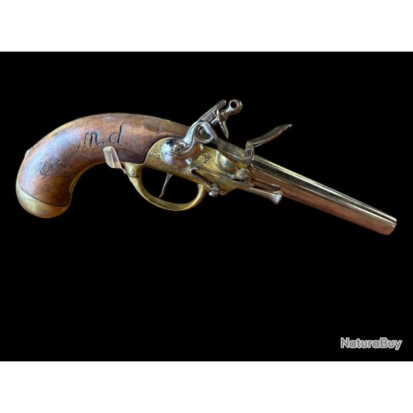 PISTOLET D'AR�ON MOD�LE 1777 � silex
