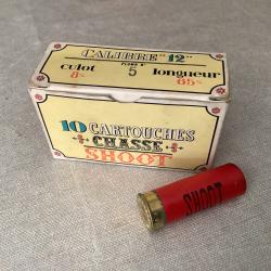 Bo&icirc;te de 10 cartouches anciennes REY cal 12 pb  n&deg;5 carton collection rare 65mm