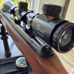 Hatsan Mod65 + Lunettes 3-9x40-EG Vert/rouge + Plombs HN+ Housse. Moins de 20j.