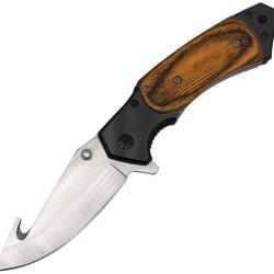 Couteau pliant de chasse &agrave; d&eacute;pecer ElitEdge  manche bois