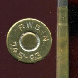 9.3 x 74.5 - Marquage : RWS-N   74.5-9.3  - balle nickel pointe plomb m&eacute;plate