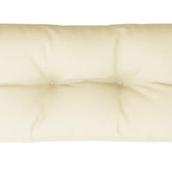 Coussin palette tissu polyester cr&egrave;me 70x40x12 cm imperm&eacute;able moelleux