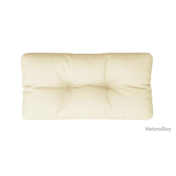 Coussin palette tissu polyester cr�me 70x40x12 cm imperm�able moelleux