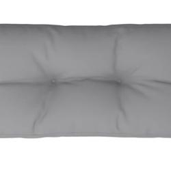 Coussin palette tissu polyester gris 70x40x12 cm imperm&eacute;able moelleux