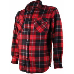 Chemise polaire &agrave; carreaux Treeland - XL / Rouge / Blanc