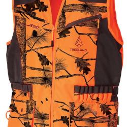 Gilet de chasse Treeland anti-ronce - camo orange - S
