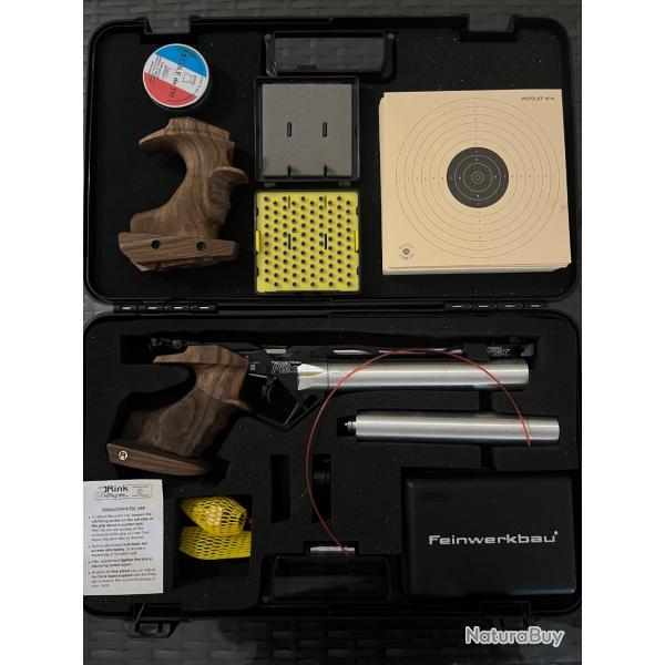 Vends lot pistolet Feinwerkbau P8X, poign�e Fein L droitier, poign�e Rink XLRB7, pompe Hill mark 5