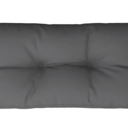 Coussin palette tissu polyester anthracite 70x40x12 cm imperm&eacute;able moelleux