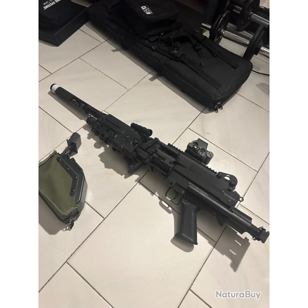FN HERSTAL M249 PARA FLEX Fusil Mitrailleur Airsoft AEG - Noir