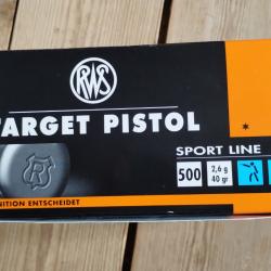 .22 lr munitions RWS sport line target pistol bte 500