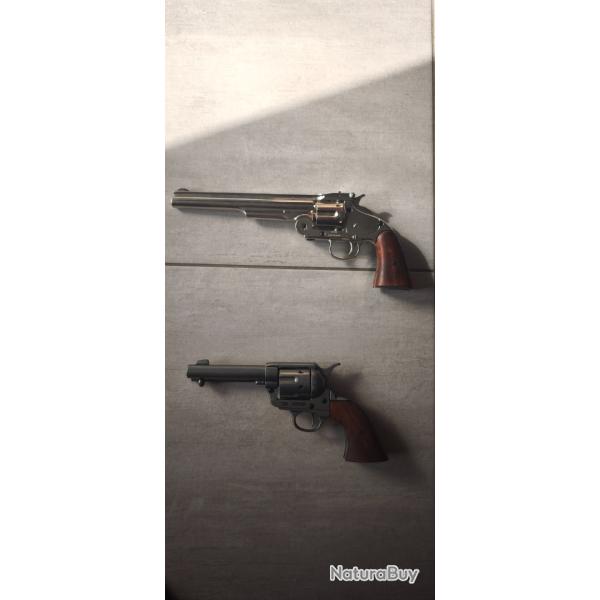 Lot de deux revolvers Schofield et Colt Single Action Army