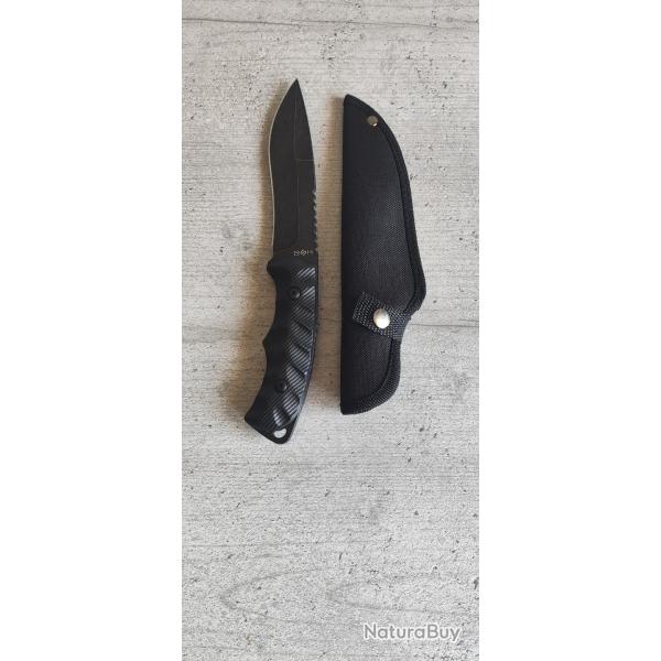 Encheres  Couteau Tactique � Lame Fixe BSH  Acier  G10