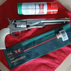 Revolver Pietta 1860 Army Old Silver cal 44 / Neuf (0 tir) + kit nettoyage et huile d'entretien