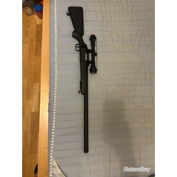 Fusil SNIPER SA-S12 EDGE TYPE VSR10 SPRING + LUNETTE + BIPIED BLACK SPECNA ARMS