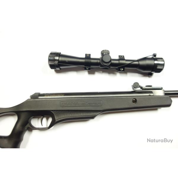CARABINE DIANA  11 ELEVEN POLYMERE NOIRE CAL 4.5  CANON 43CM  AVEC LUNETTE DIANA 4X32