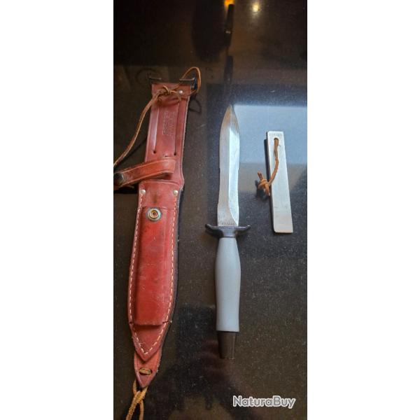 Couteau / Dague Gerber Mark II (1975) - N� 038440 - Avec �tui cuir et pierre/fusil d'origine
