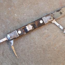 Ancien N&eacute;cessaire de voyage Cuill&egrave;re Fourchette Couteau T. Bouchon XIX &eacute;me